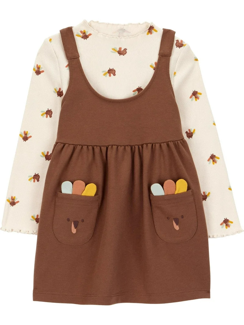 Carter's Child of Mine Toddler Girl Thanksgiving Dress, Sizes 12M-5T - Walmart.com | Walmart (US)