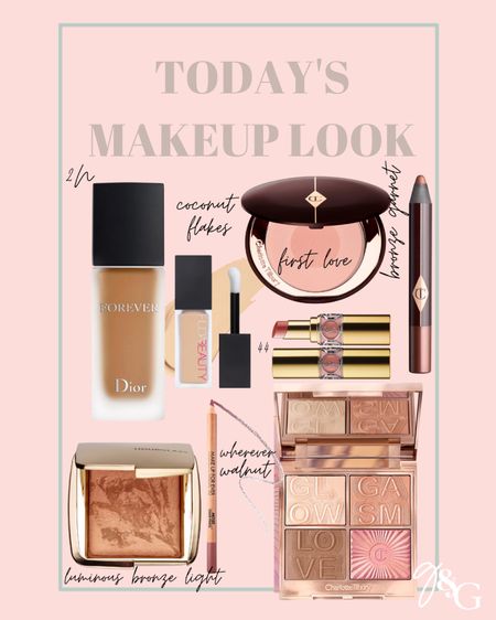 Todays makeup:: Dior foundation, huda beauty concealer, charlotte tilbury blush & highlight palette, hourglass bronzer, charlotte tilbury eyeliner, ysl lipstick, makeup for ever lip liner 

#LTKbeauty #LTKfindsunder100 #LTKfindsunder50