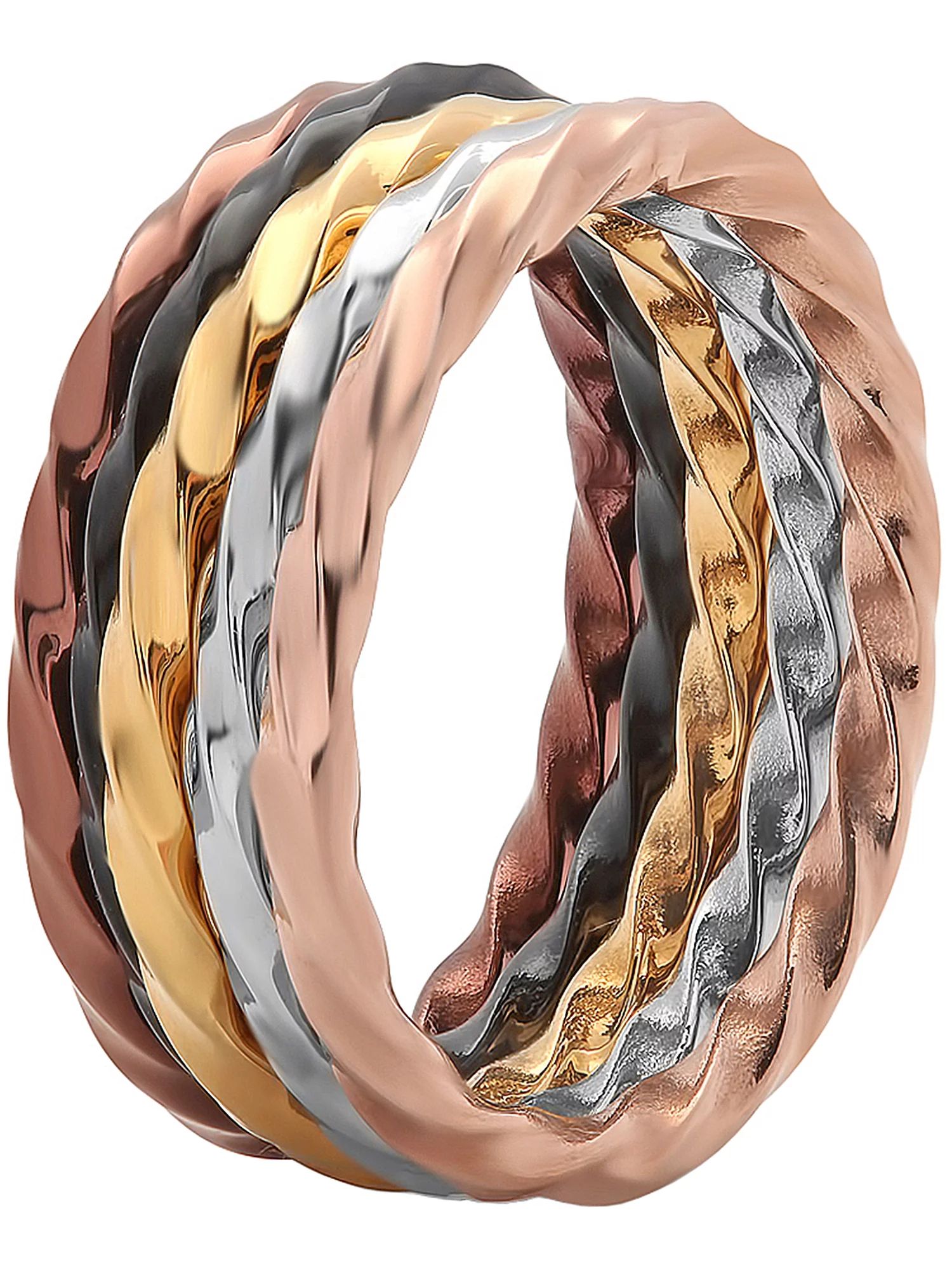 Women's Stainless Steel Multi-Color Stacking Rings, Set of 5 | Walmart (US)