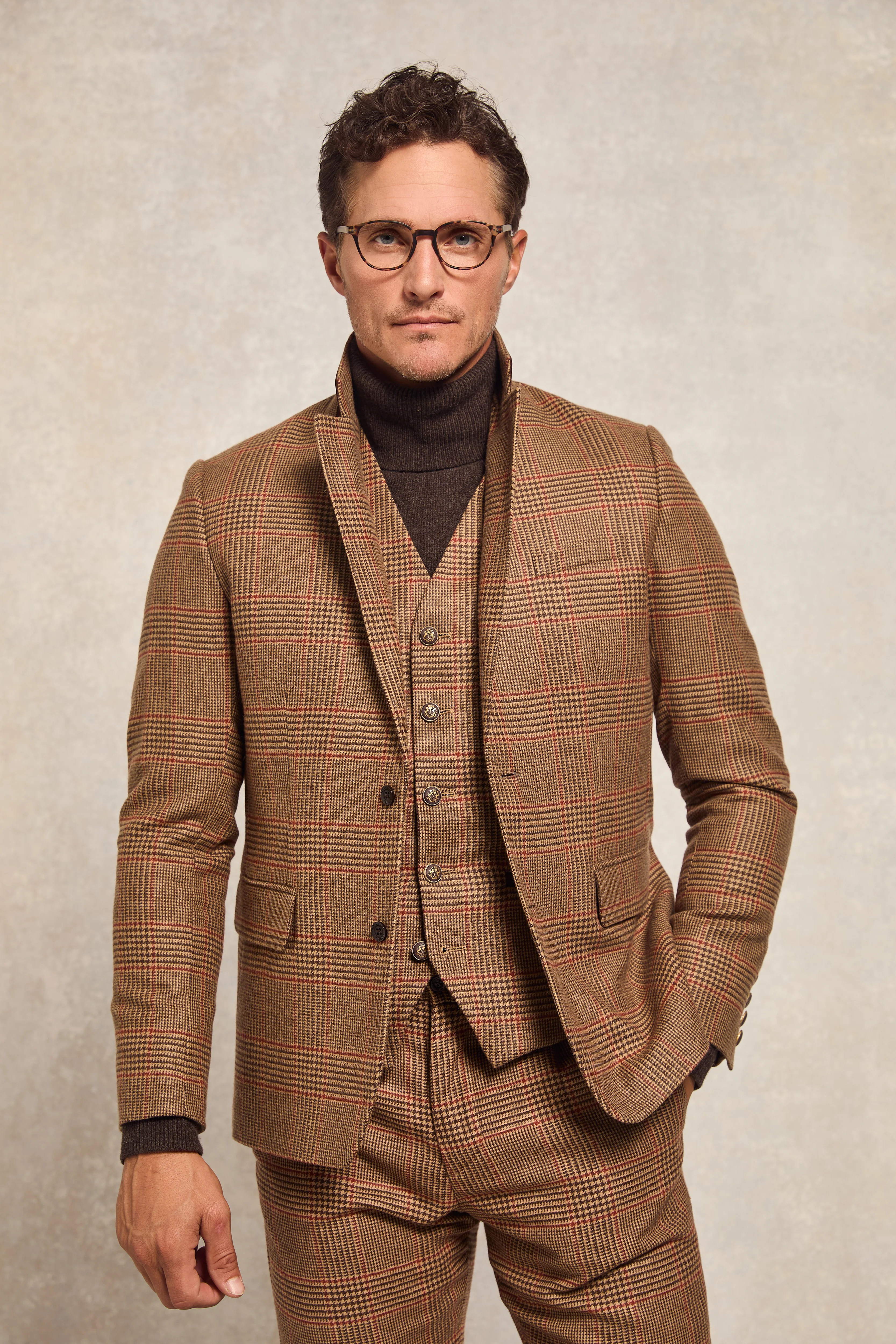 The Single Breasted Blazer (Clarence Check Merlot) | Holland Cooper