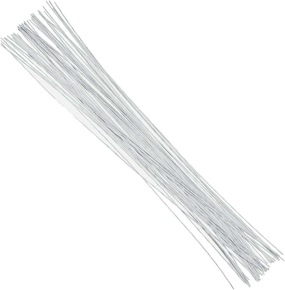 Decora 22 Gauge White Floral Wire 16 inch,50/Package | Amazon (US)