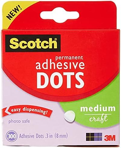 Scotch Brand Adhesive Dots, Medium, 300 Dots/Pack, Easy Dispensing, Permanent, Photo-Safe (010-30... | Amazon (US)