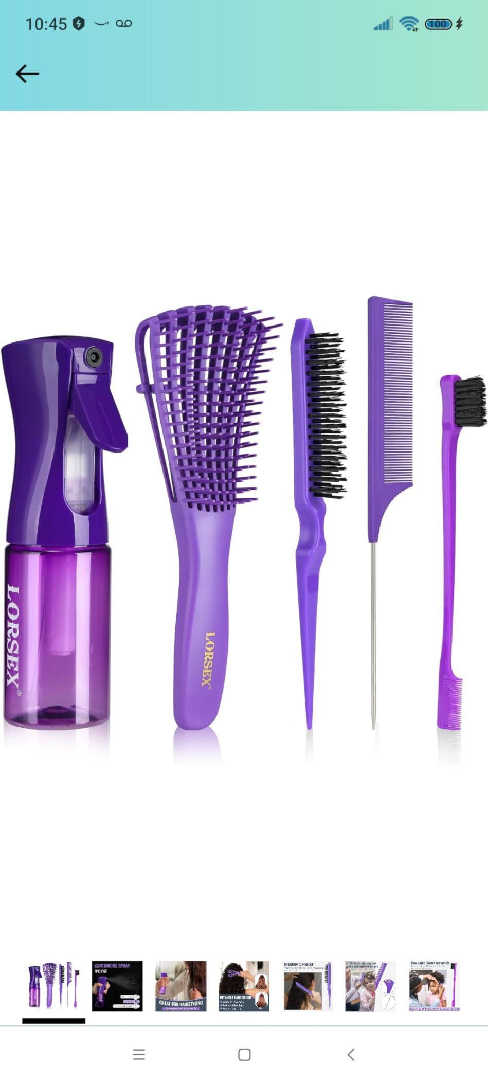 Brosse à cheveux avec flacon pulvérisateur de 200 ml, brosse démêlante pour cheveux naturels ... | Amazon (FR)