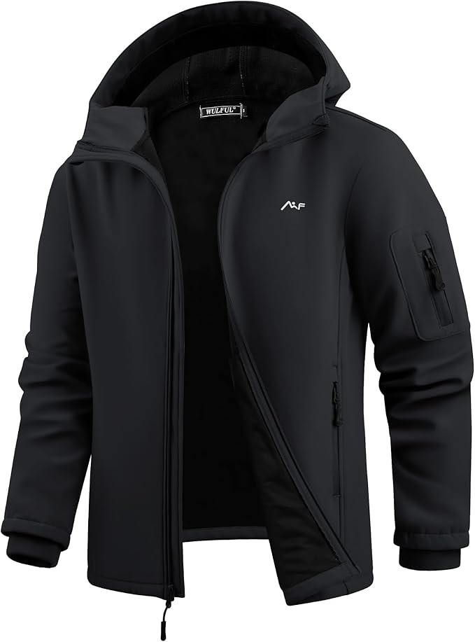 WULFUL Men's Lightweight Softshell Jacket Warm Fleece Lined Windbreaker Waterproof Soft Shell for... | Amazon (US)