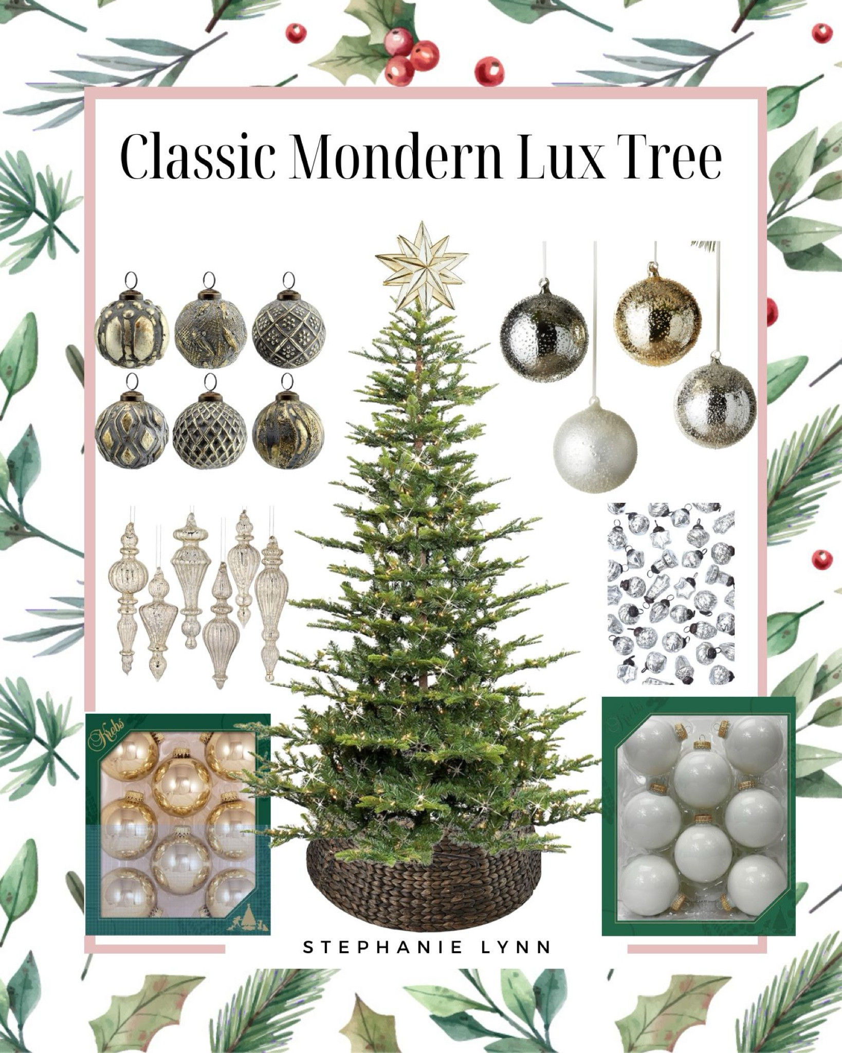 I call this the classic modern lux tree! We put it in Mikes office and it’s one of my favorites!! A good mix of traditional and modern, perfect for an accent Christmas tree. Christmas decorations, Christmas tree decorations. Decorating ideas  

#LTKSeasonal #LTKHoliday #LTKhome
