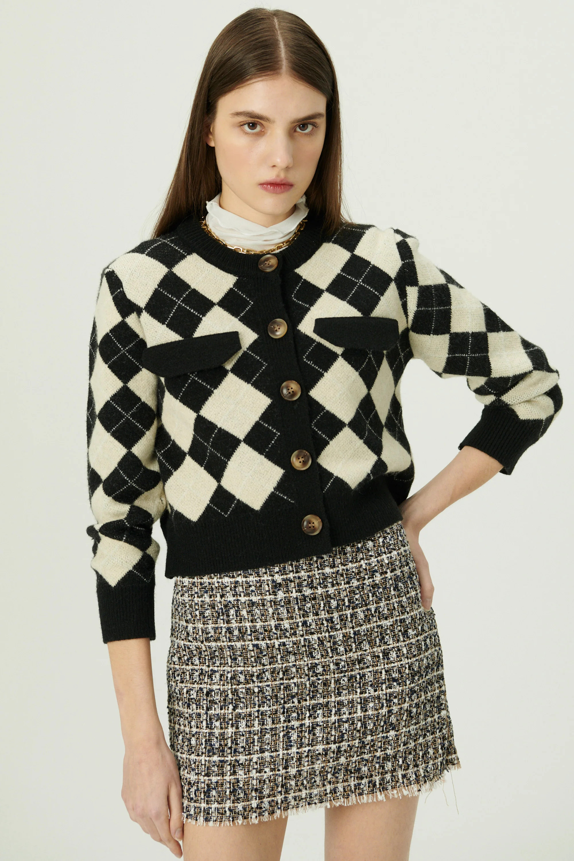 Daiana Argyle Crop Cardigan | Storets (Global)