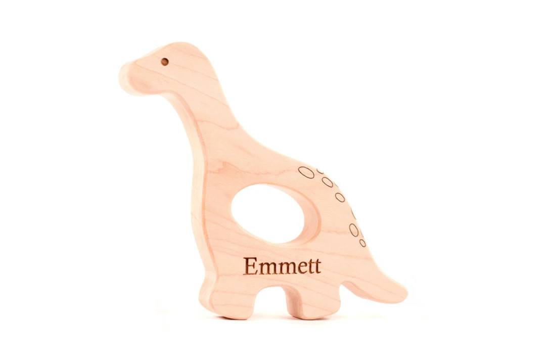 Organic Dinosaur TEETHING TOY an Organic Safe Wooden Teether for Natural Parenting, Handcrafted H... | Etsy (US)