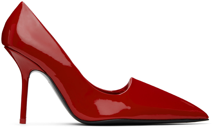 Acne Studios Red Leather Heels | SSENSE