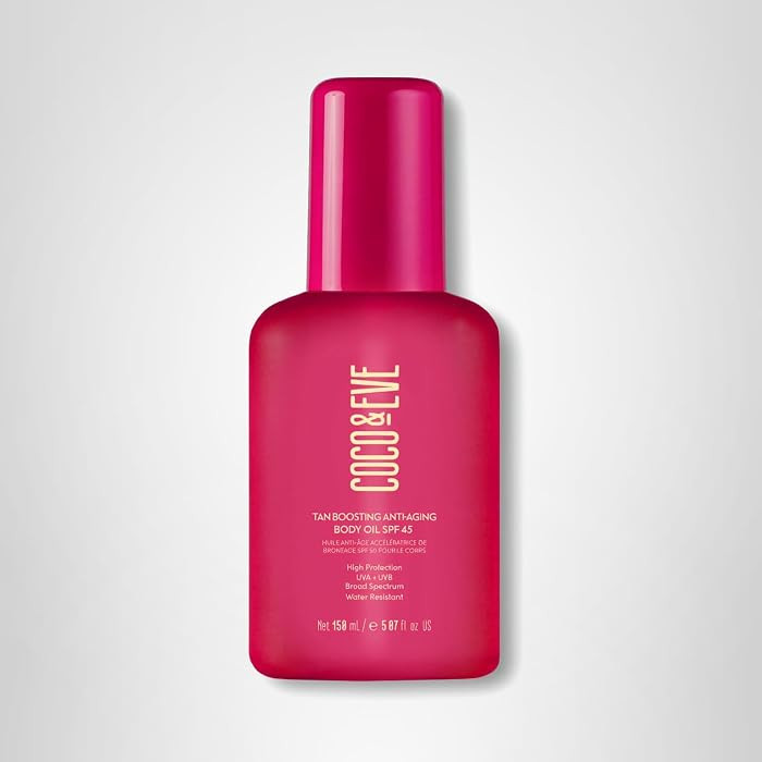 Coco & Eve Tan Boosting Anti-Aging Body Oil SPF45 - Tanning Accelerator Pump, UVA UVB Sun Protect... | Amazon (US)