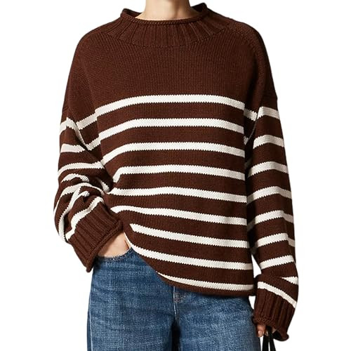 Women's Oversized Roll Neck Sweater Long Sleeve Chunky Knit Pullover Cozy Fall Winter Tops Casual... | Amazon (US)