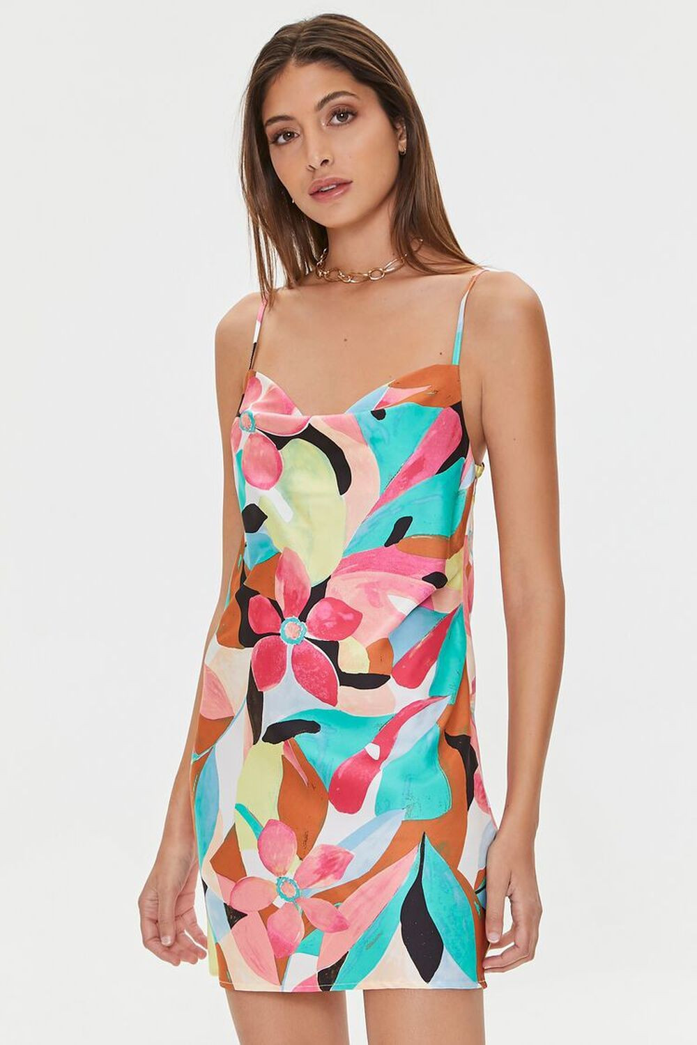 Floral Print Satin Mini Slip Dress | Forever 21 (US)