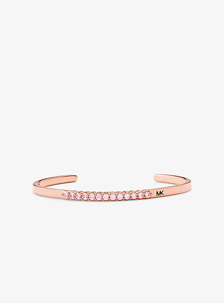 14K Rose Gold-Plated Sterling Silver Pavé Oversized Nesting Cuff | Michael Kors US