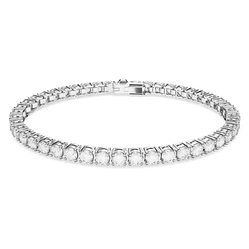 Swarovski Matrix Tennis Bracelet, Round Cut, Clear, Rhodium Finished | Amazon (US)