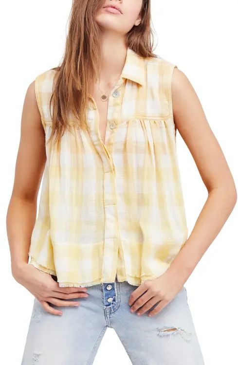 Free People Hey There Sunrise Button Front Shirt | Nordstrom