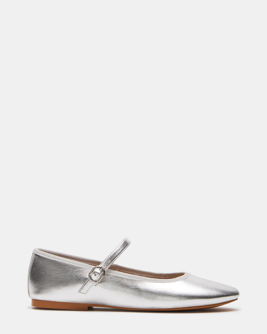 VINETTA Silver Mary Jane Ballet Flat | Women's Flats | Steve Madden (US)