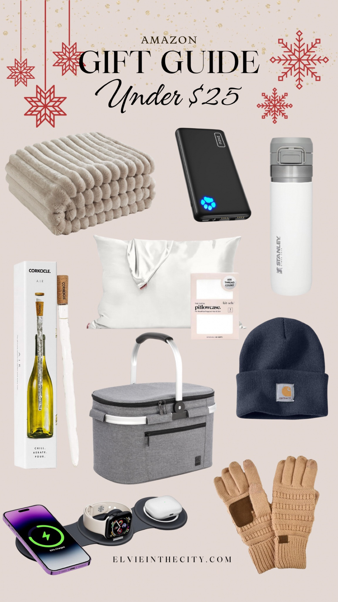 This Amazon gift guide is all under $25. Picks include a cozy blanket, a portable charger, a Stanley insulated water bottle, a wine bottle chiller, a satin pillowcase, picnic basket, a beanie, a travel device charger, and gloves.

Gifts for him, gifts for her, gifts for men, gifts for women, gifts under 25

#LTKFindsUnder50 #LTKGiftGuide #LTKHoliday