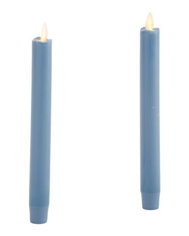 Set Of 2 Wax Dipped Moving Flame Taper Candles | TJ Maxx