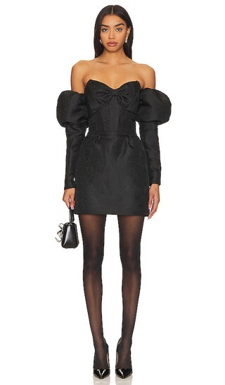 Bethany Dress in Black Windsor Brocade | Revolve Clothing (Global)