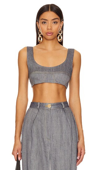 Bra Top in Denim | Revolve Clothing (Global)