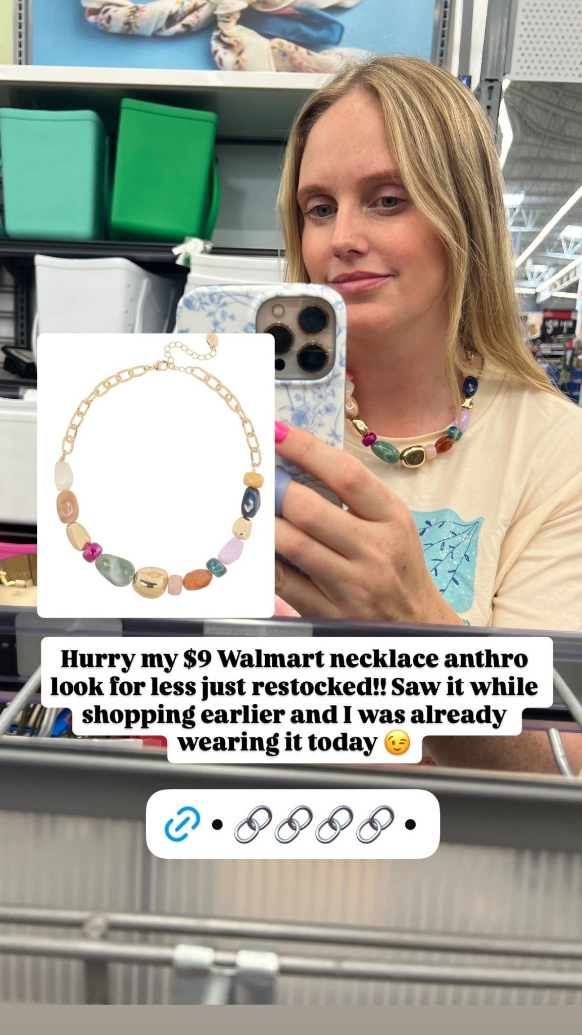 Hurry my $9 Walmart necklace anthro look for less just restocked!! Saw it while shopping earlier and I was already wearing it today 😉

#LTKmomlife #LTKSeasonal #LTKgrwm