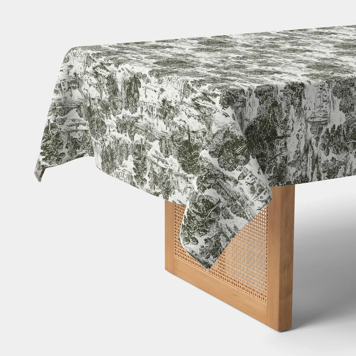 84"x60" Green Toile Tablecloth - Threshold\u2122 | Target