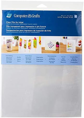 Grafix KCI811-6 Ink Jet Film, 8-1/2-Inch by 11-Inch, 6-Pack, Clear | Amazon (US)