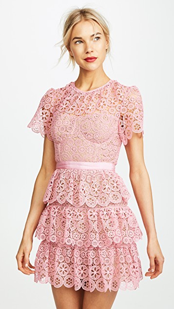 Tiered Lace Mini Dress | Shopbop