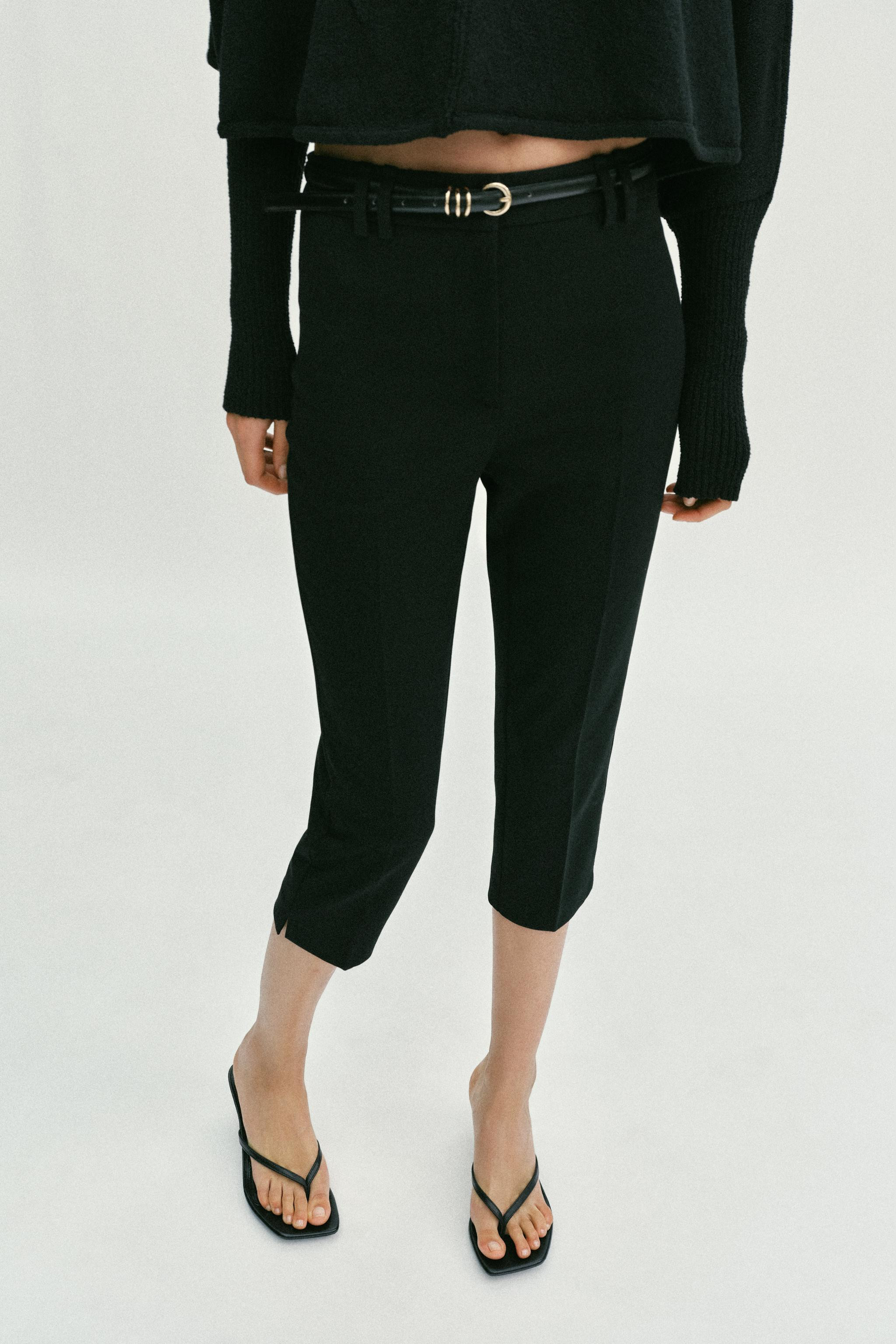 BELTED CAPRI PANTS | Zara US