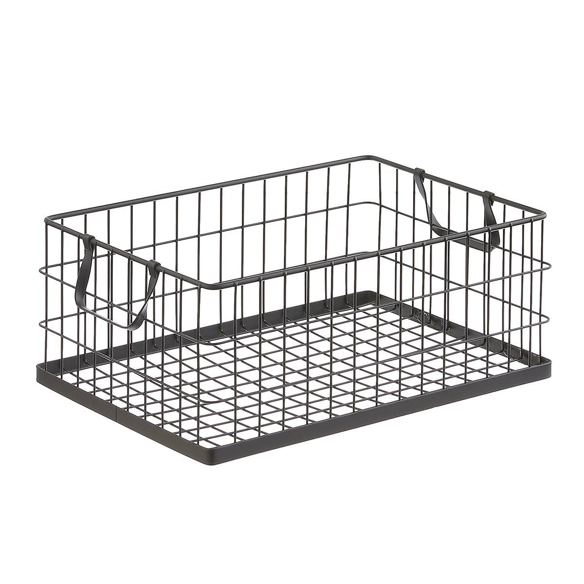 Small Stacking Wire Basket Black | The Container Store