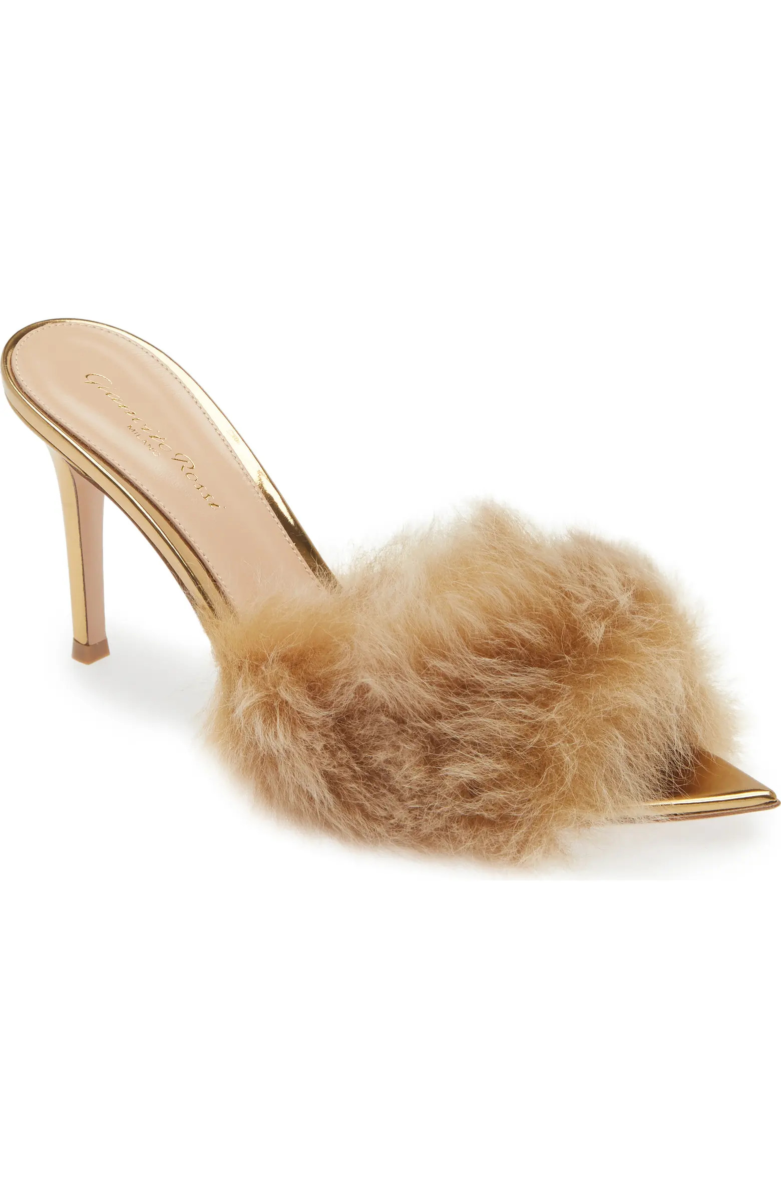 Gianvito Rossi Jenny Genuine Shearling Slide Sandal (Women) | Nordstrom | Nordstrom