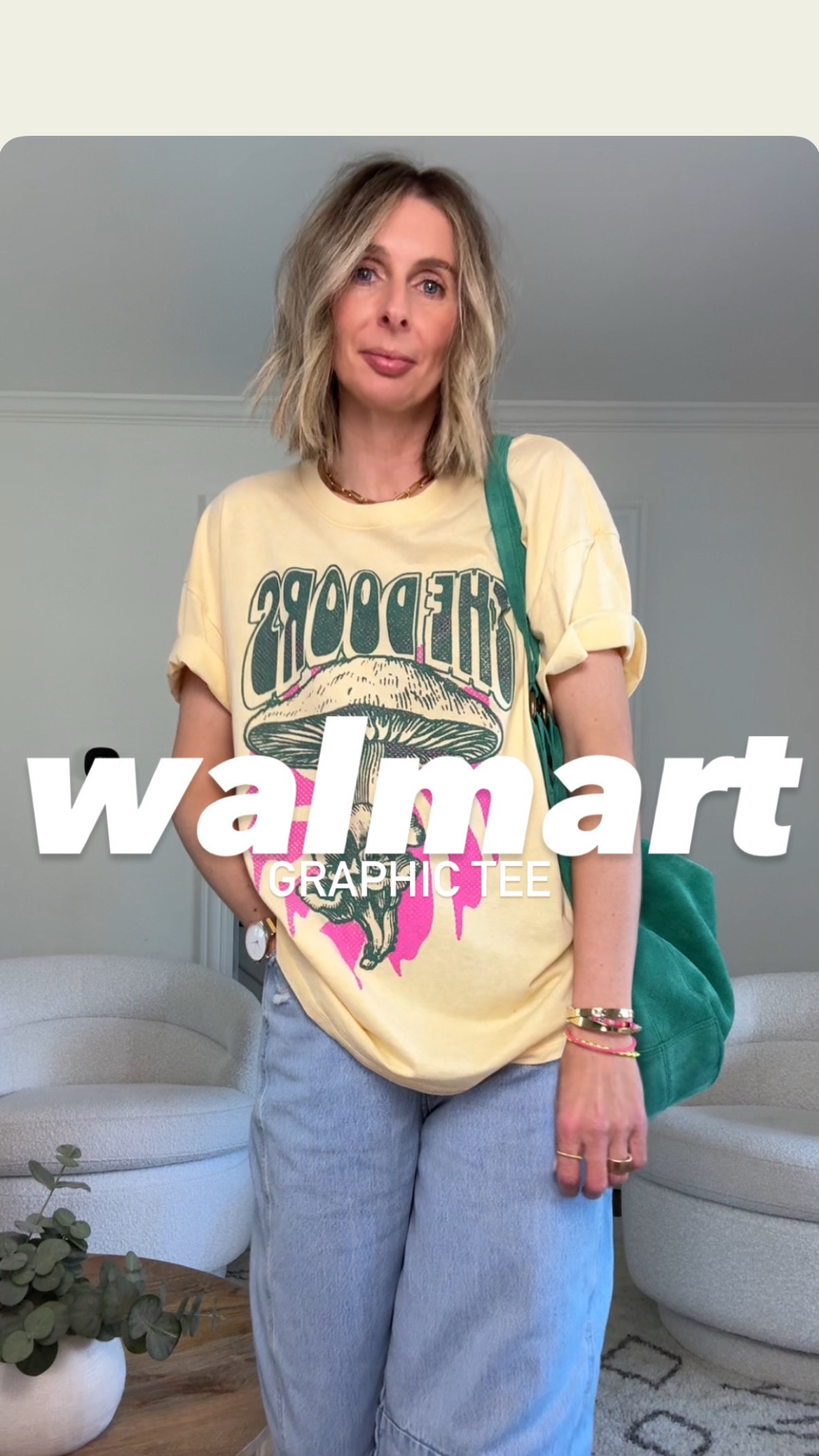when walmart just HITS!! this tee…obsessed! 

if i know one thing, it’s that walmart sells out fast and they don’t restock. don’t sit on this one. 

wearing small tee and size 4 jeans. 

summer tee, butter yellow, jeans and a tee, effortless style, barrel jeans, ootd, easy outfit, cool mom ✌️ 

#LTKFindsUnder50 #LTKFestival #LTKOver40