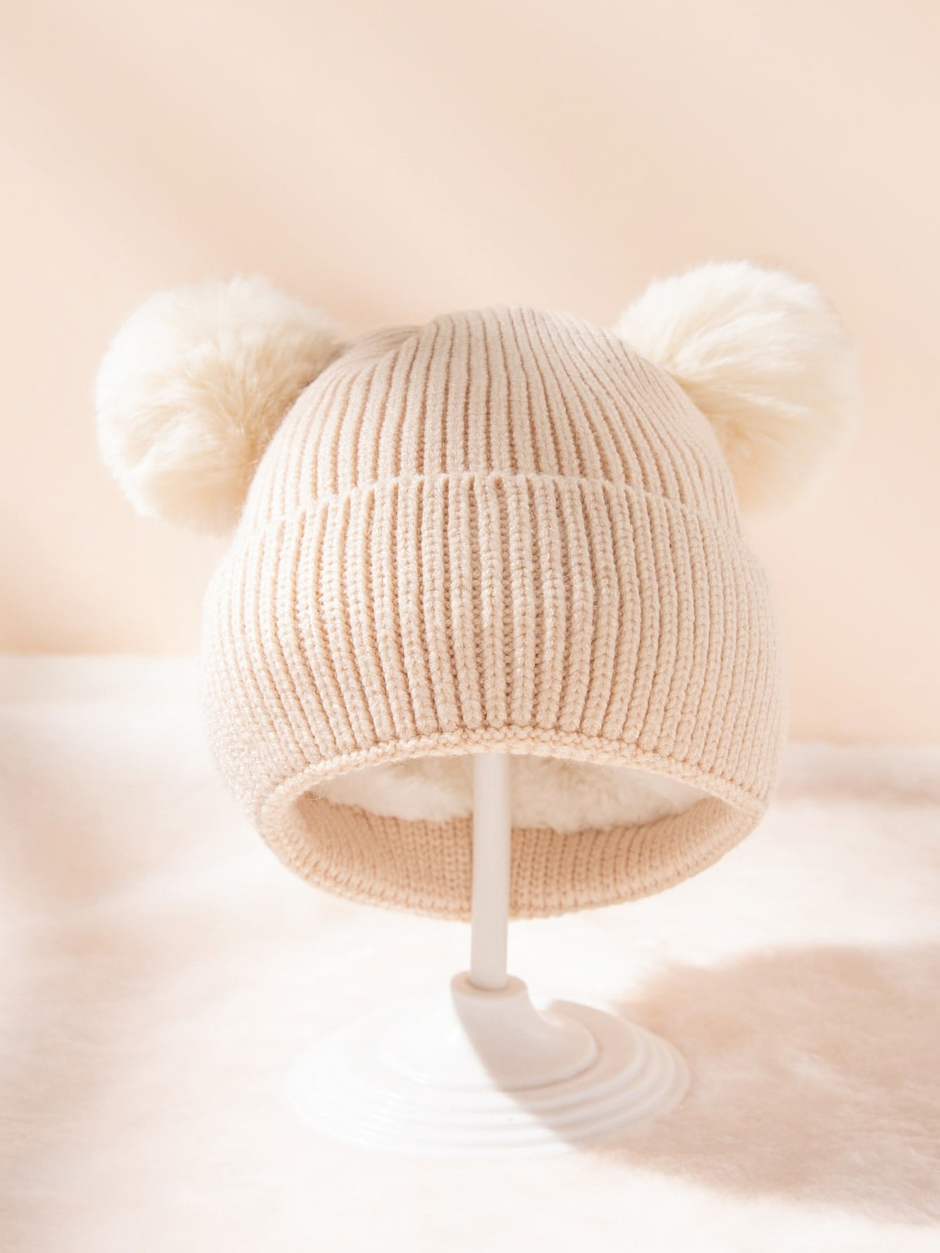 1pc Baby Plush Ball Decor Knit Hat | SHEIN