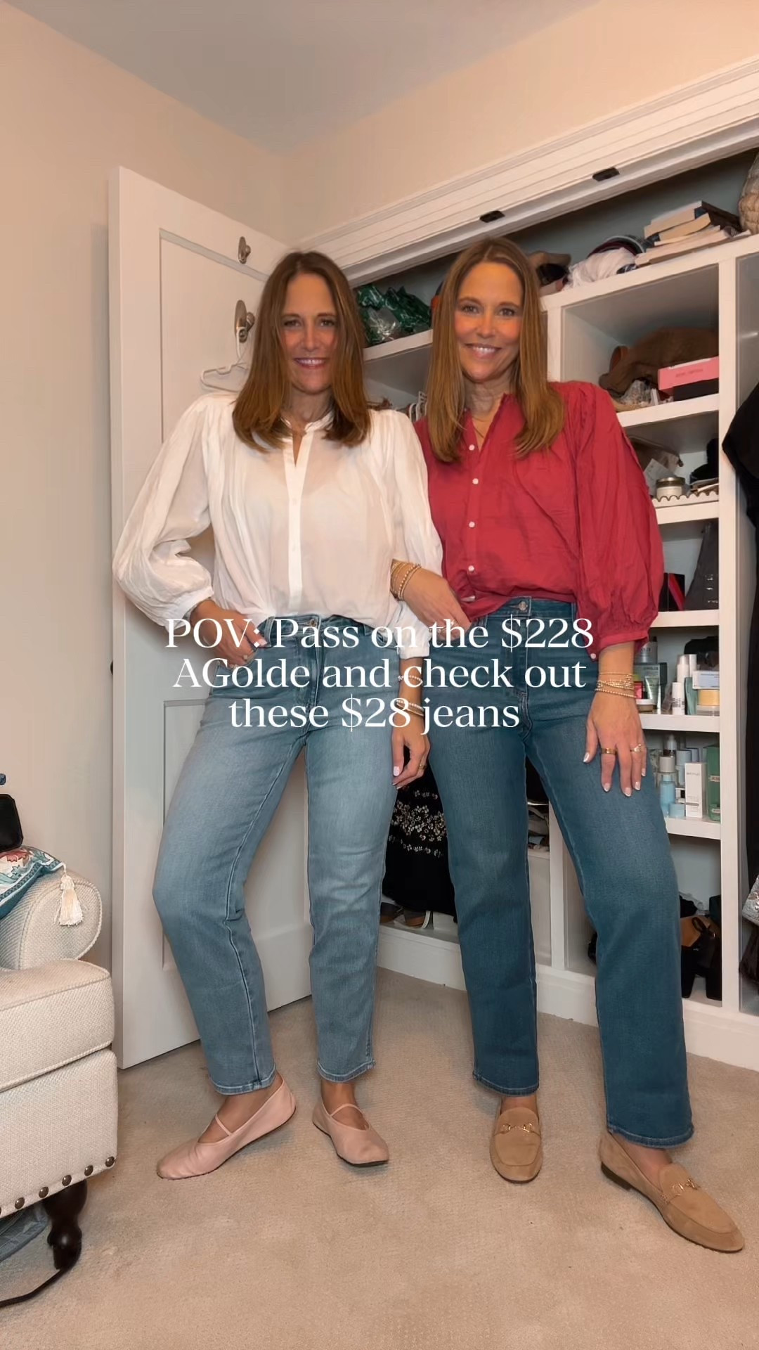 You heard that right! Straight Jeans that fit for $28! 

Tiffany wearing size 10, but would have preferred 12.
Tegan Wearing size 12. I sized up one. 

#LTKOver40 #LTKFindsUnder50