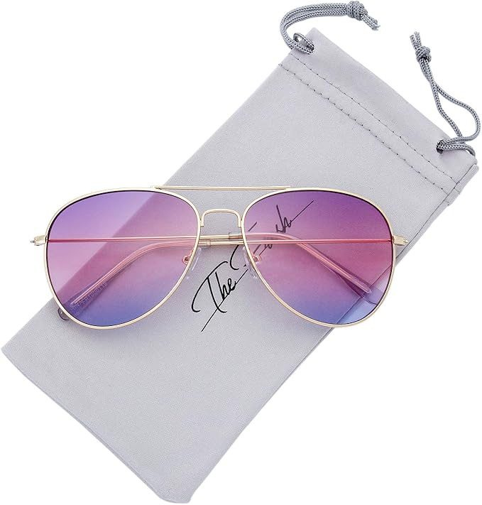 The Fresh Classic Metal Frame Oceanic Color Lens Aviator Sunglasses Gift Box | Amazon (US)