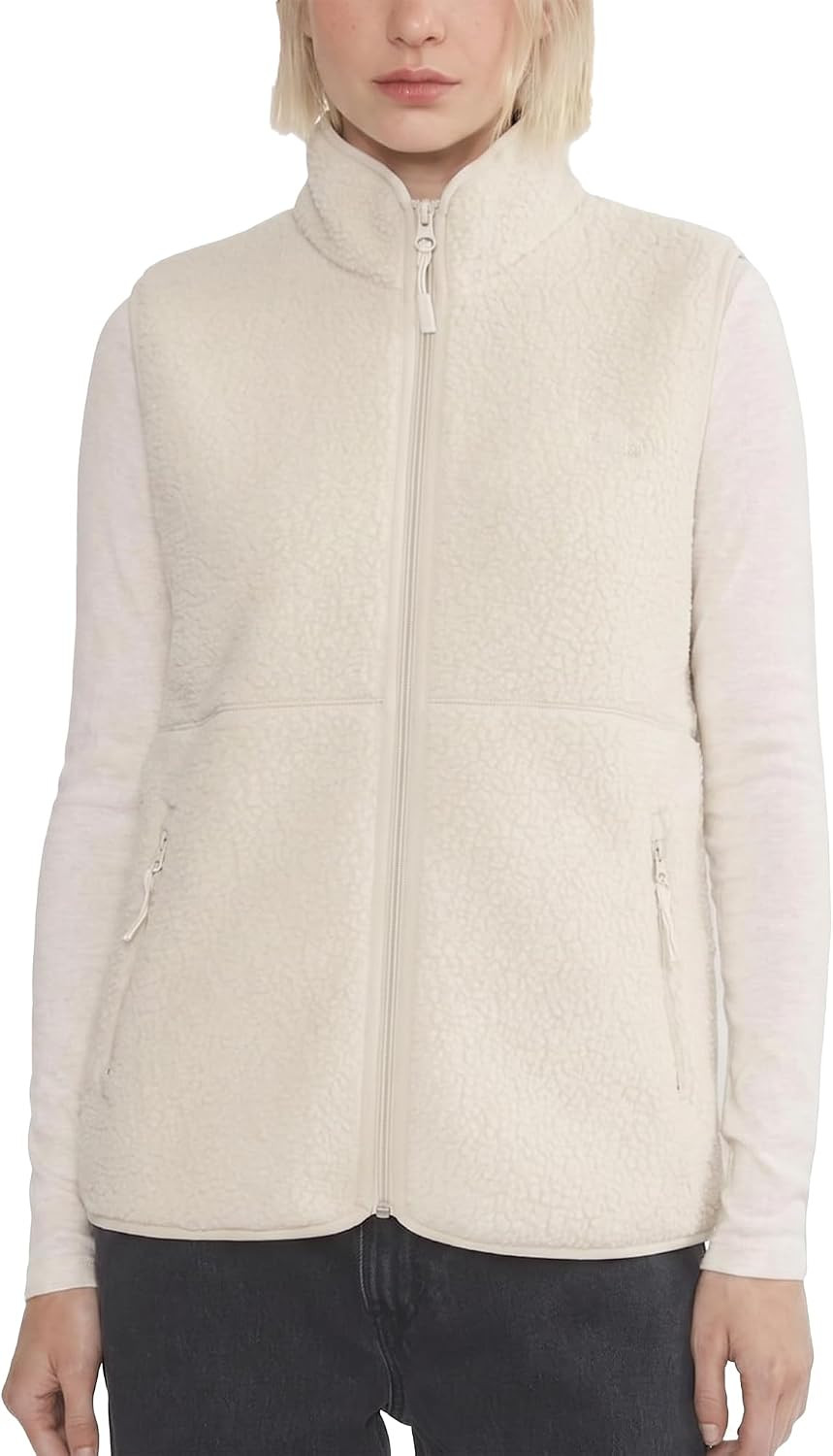 Sherpa Fleece Vest for Women Trendy Warm Sleeveless Vests Jacket Lightweight Zip Coats with Pockets Fall Outerwear | Amazon (US)