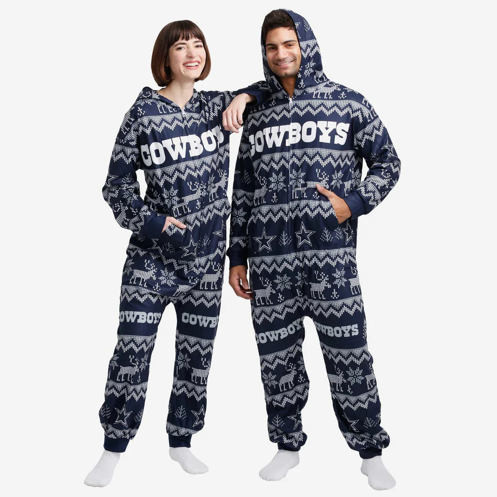 Dallas Cowboys Ugly Pattern One Piece Pajamas | FOCO inc