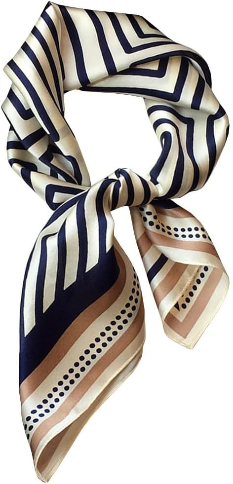 JERLA 100% Pure Mulberry Silk Square Scarf for Hair-27''x27'' Women Men Natural Silk Neckerchief ... | Amazon (US)