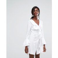 C/Meo Collective Still Standing Ruffle Wrap Dress - White | Mankind