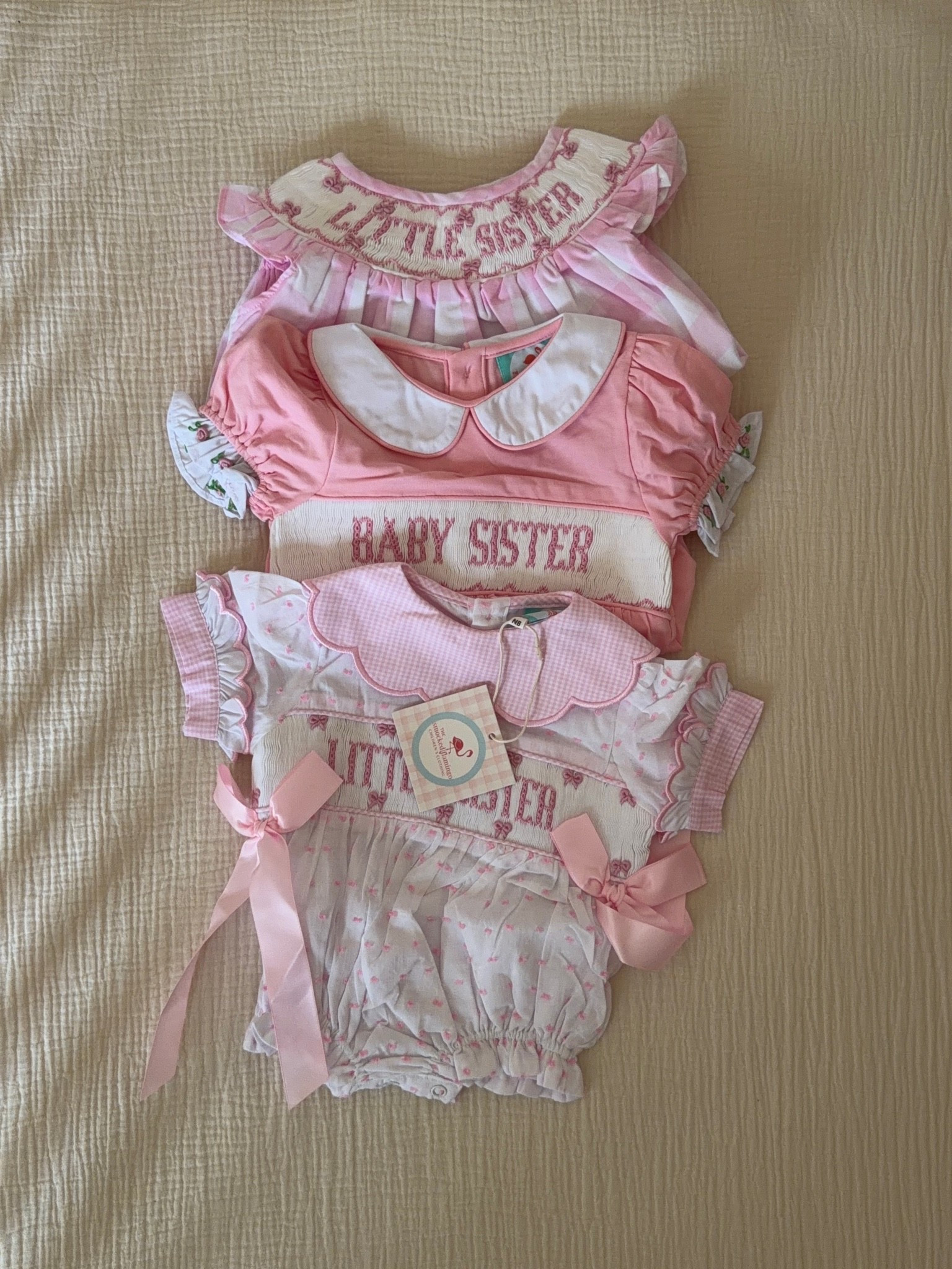 Newborn smocked onesie!! Little sister 🥹the cutest from my fave brand. Heirloom quality so gorgeous

#newborn #babygirl #littlesister #sisters #newborngirl #bresheppard

#LTKmomlife #LTKBaby