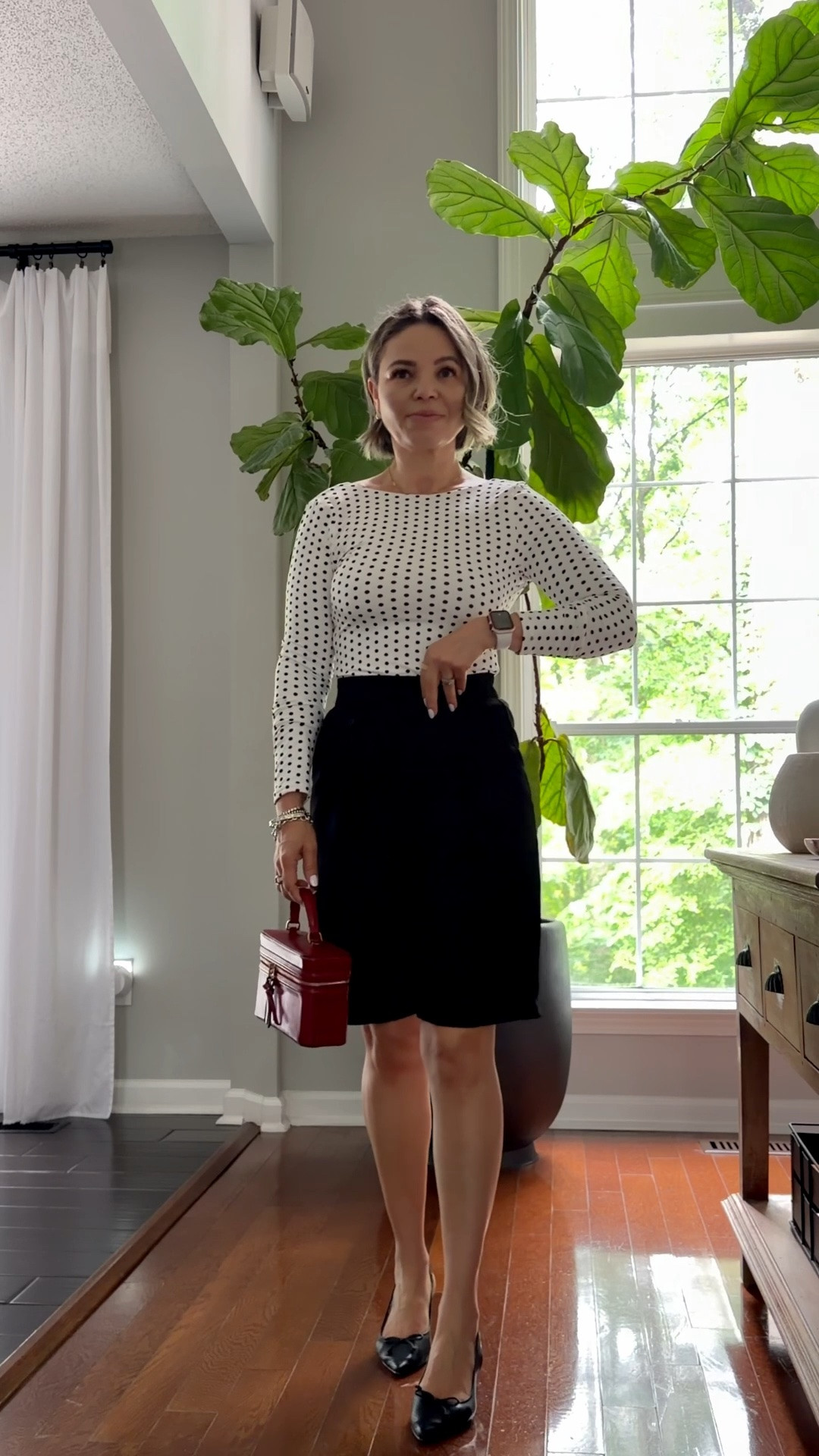 business casual workwear
Polka dots bodysuit paired with black Bermuda shorts, kitten heels and a red mini bag for a pop of color 

#summer #style #office #polkadots

#LTKgrwm #LTKSeasonal #LTKOver40
