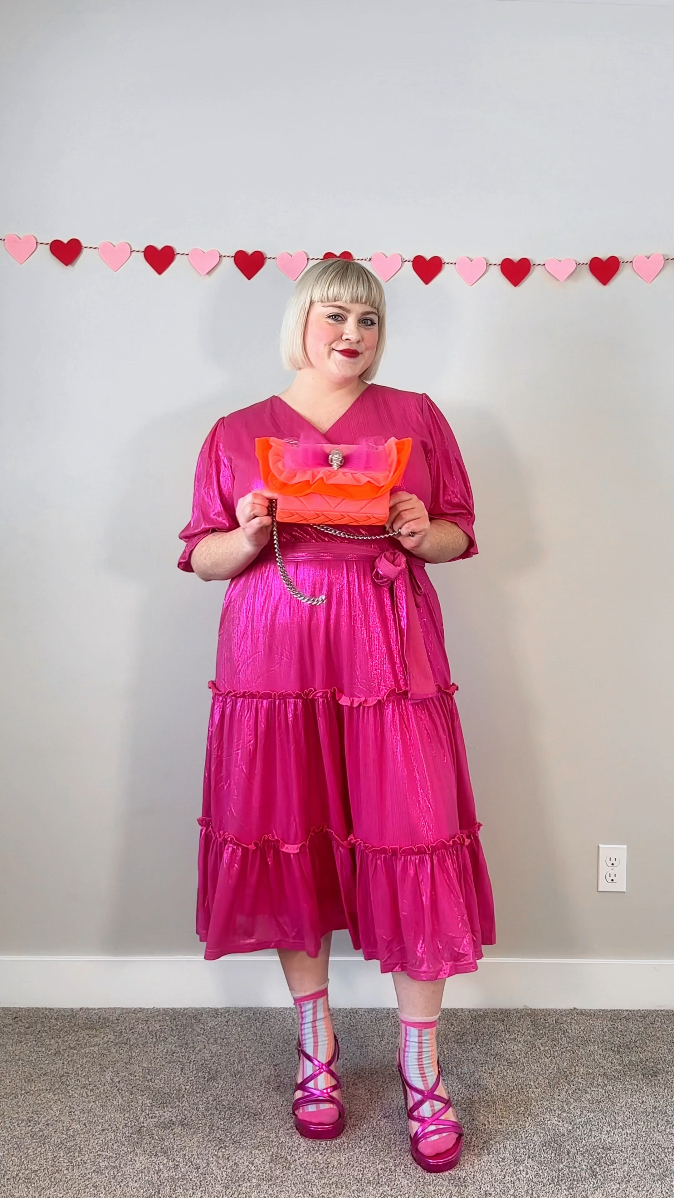 Glam pink Valentine’s Day date night outfit! Plus size valentines outfit idea! #valentinesday2024 

#LTKstyletip #LTKmidsize
