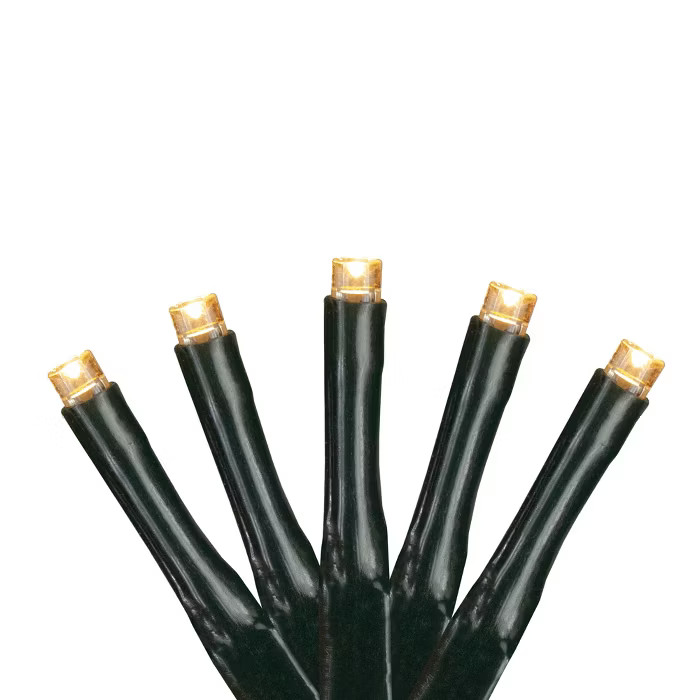 Kaemingk 126ct LED 8-Function Twinkle Christmas Lights Warm White - 17' Green Wire | Target