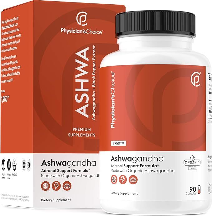 Ashwagandha 1950mg Organic Ashwagandha Root Powder with Black Pepper Extract, Stress Relief, Mood... | Amazon (US)