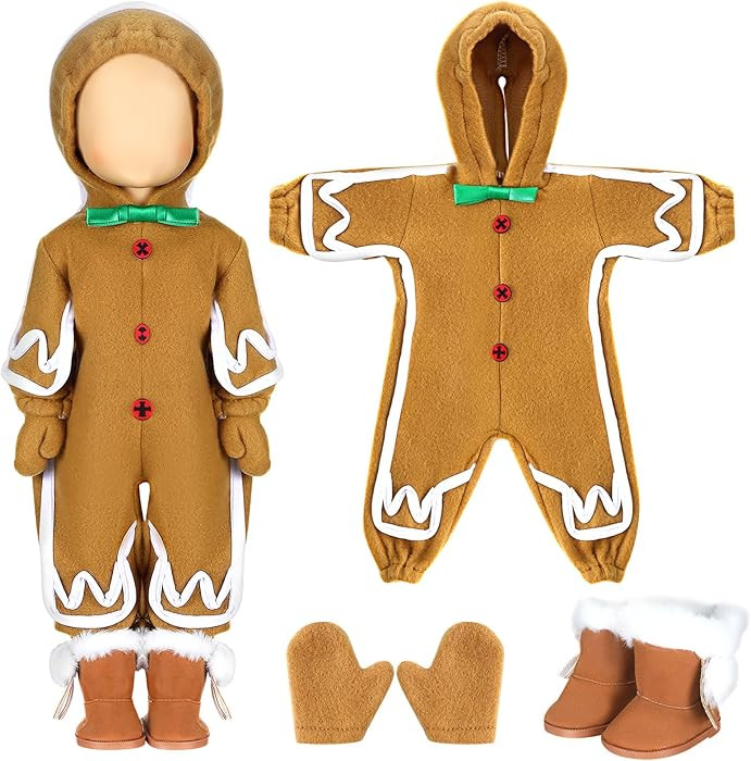 1 Sets Christmas Doll Clothes 18 Inch Gingerbread Man for 18 Inch Doll Costume Outfits Accessorie... | Amazon (US)