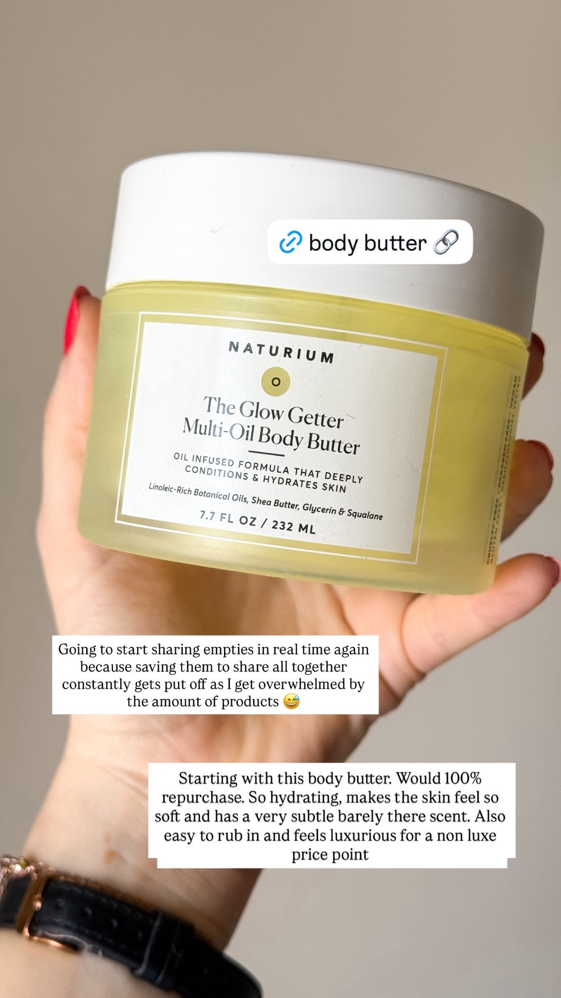 Such a luxe body butter at a non luxe price point. Super hydrating and makes your skin feel so soft 

#LTKselfcare #LTKFindsUnder50 #LTKBeauty