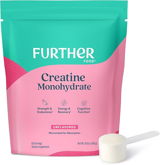 Further Food Unflavored Creatine Monohydrate Powder, 100% Pure, Micronized, Sugar-Free, Supports ... | Amazon (US)