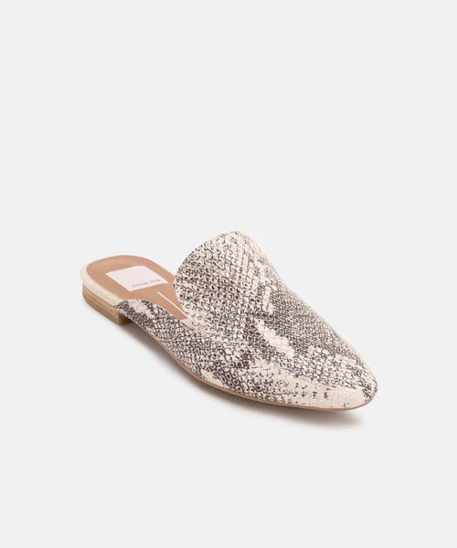 HALEE FLATS IN STONE SNAKE PRINT LEATHER | DolceVita.com