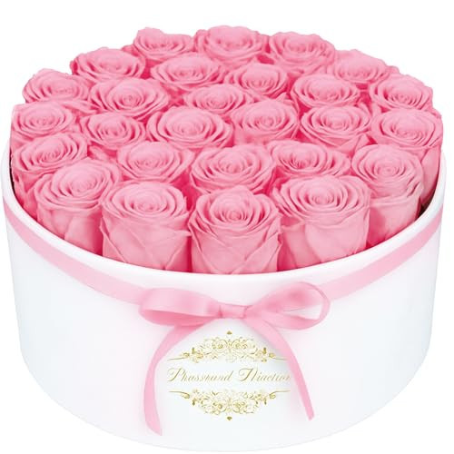 27 Forever Flowers in a Luxury Suede Box, Preserved Roses Birthday Gifts for Women, Romantic Anniversary Wedding Gifts for Women Her Girlfriend Wife Pink | Amazon (US)
