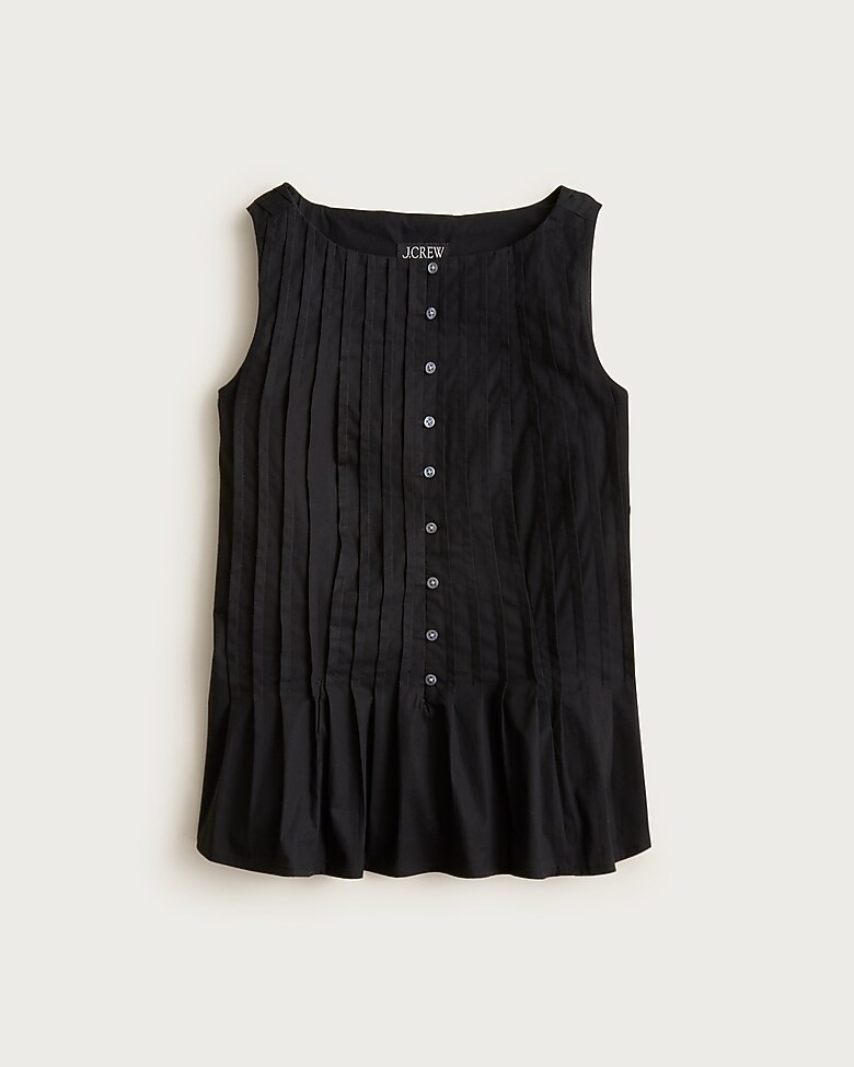 Pintuck top in premium-weight cotton poplin | J. Crew US