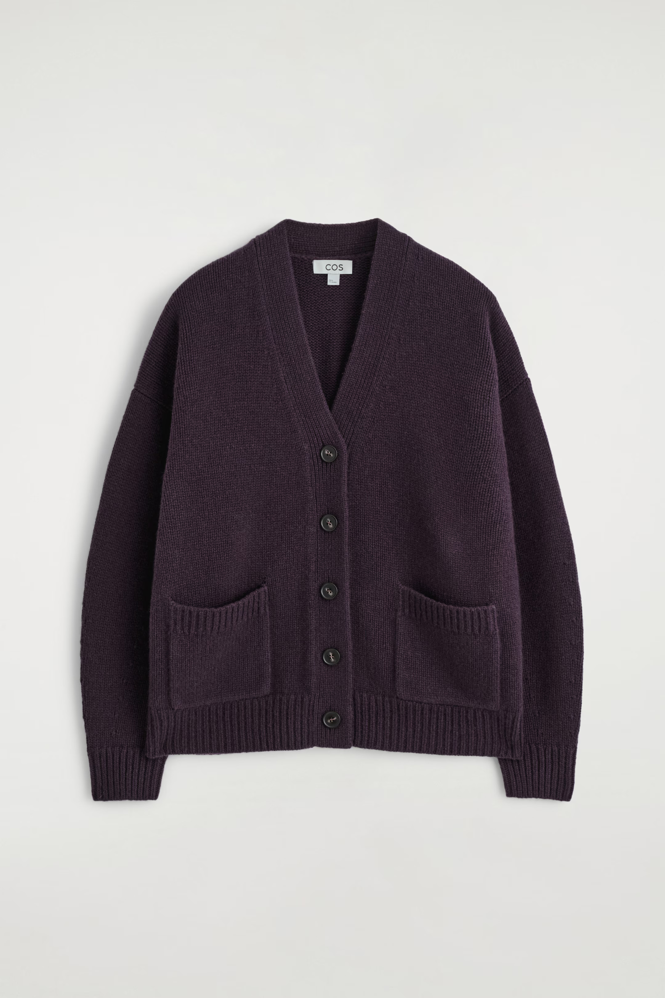 OVERSIZED MERINO WOOL CARDIGAN - DARK PURPLE | COS US | COS (US)